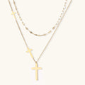 Divine Layers Cross Necklace Set | Mila & Co.