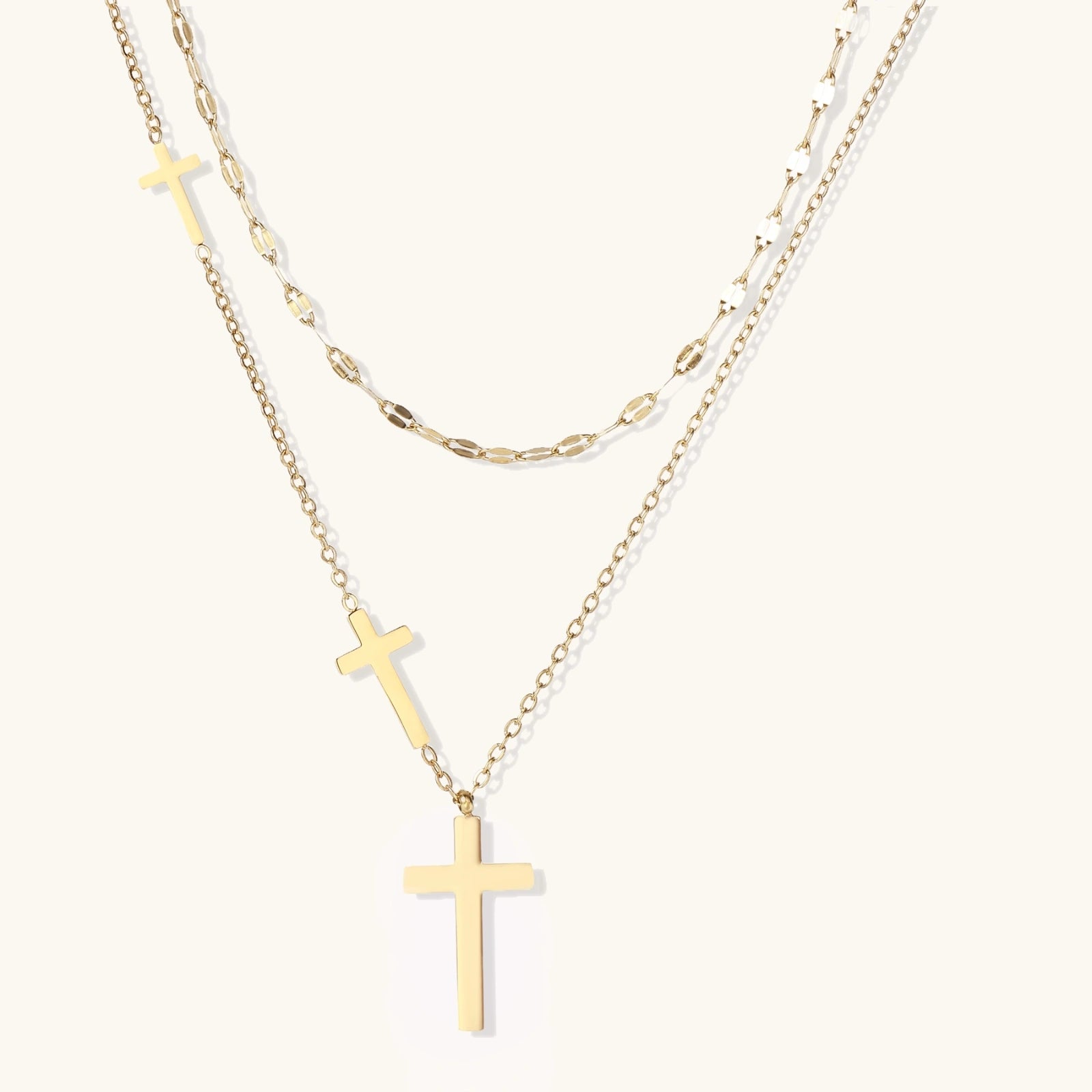 Divine Layers Cross Necklace Set | Mila & Co.
