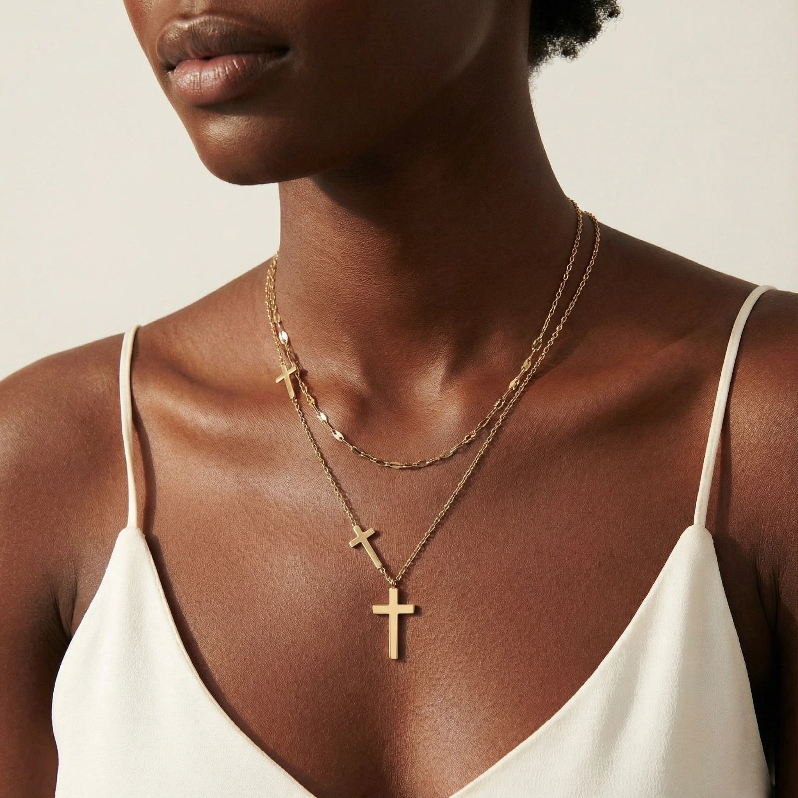 Divine Layers Cross Necklace Set | Mila & Co.