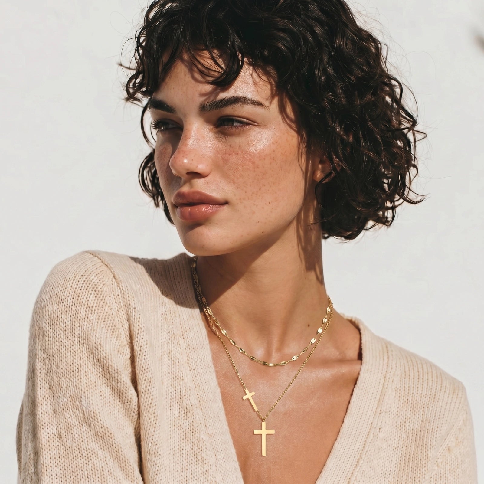 Divine Layers Cross Necklace Set | Mila & Co.