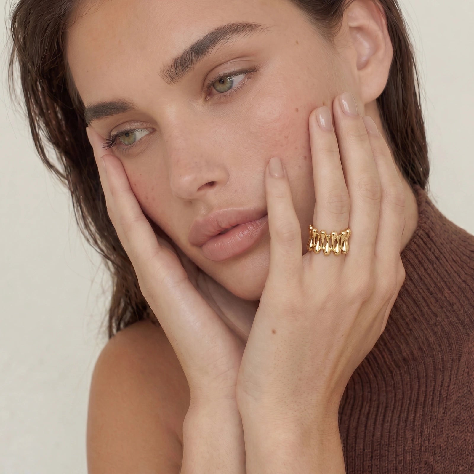 Golden Rope Sculpture Ring | Mila & Co.