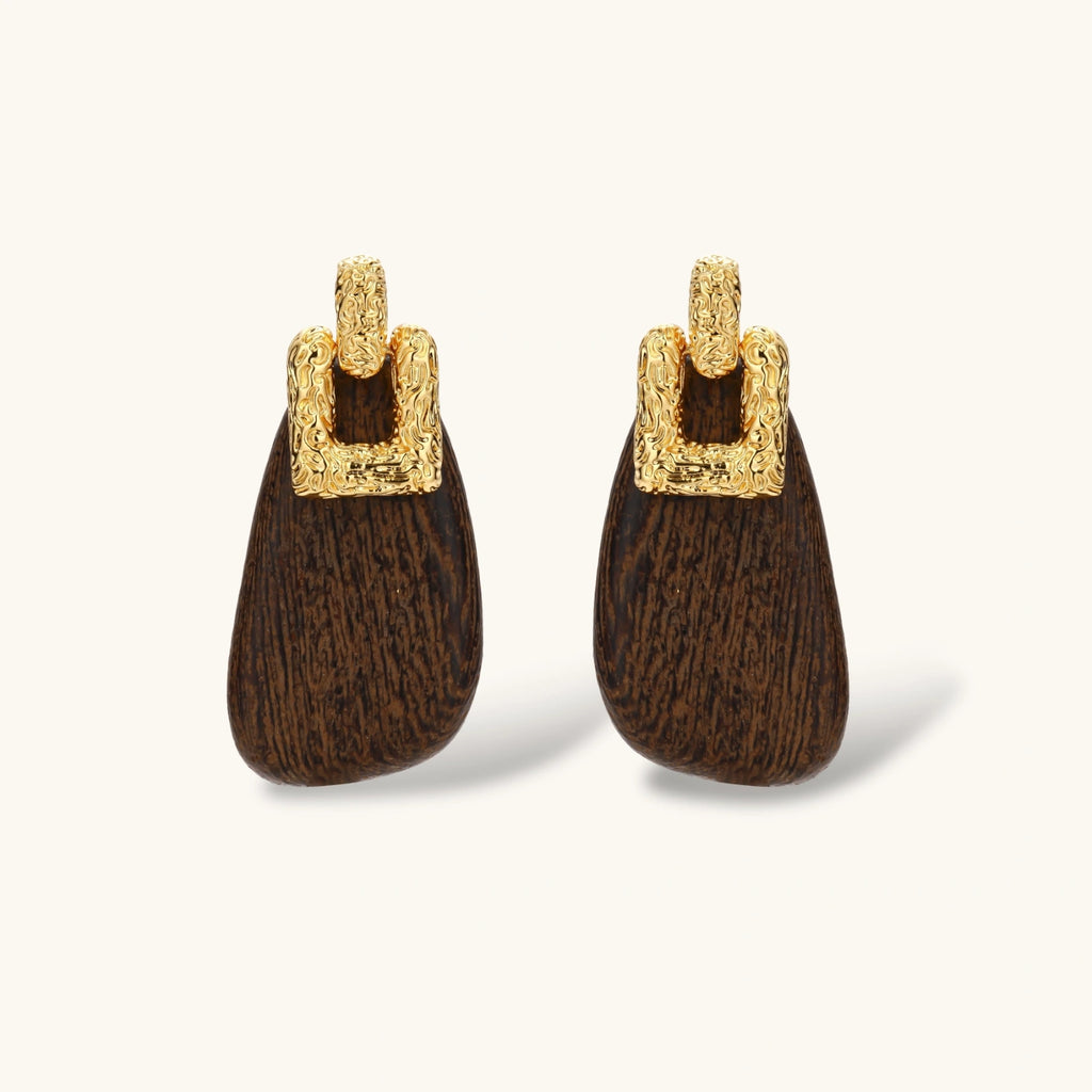 Ornate Wood Drop Earrings | Mila & Co.