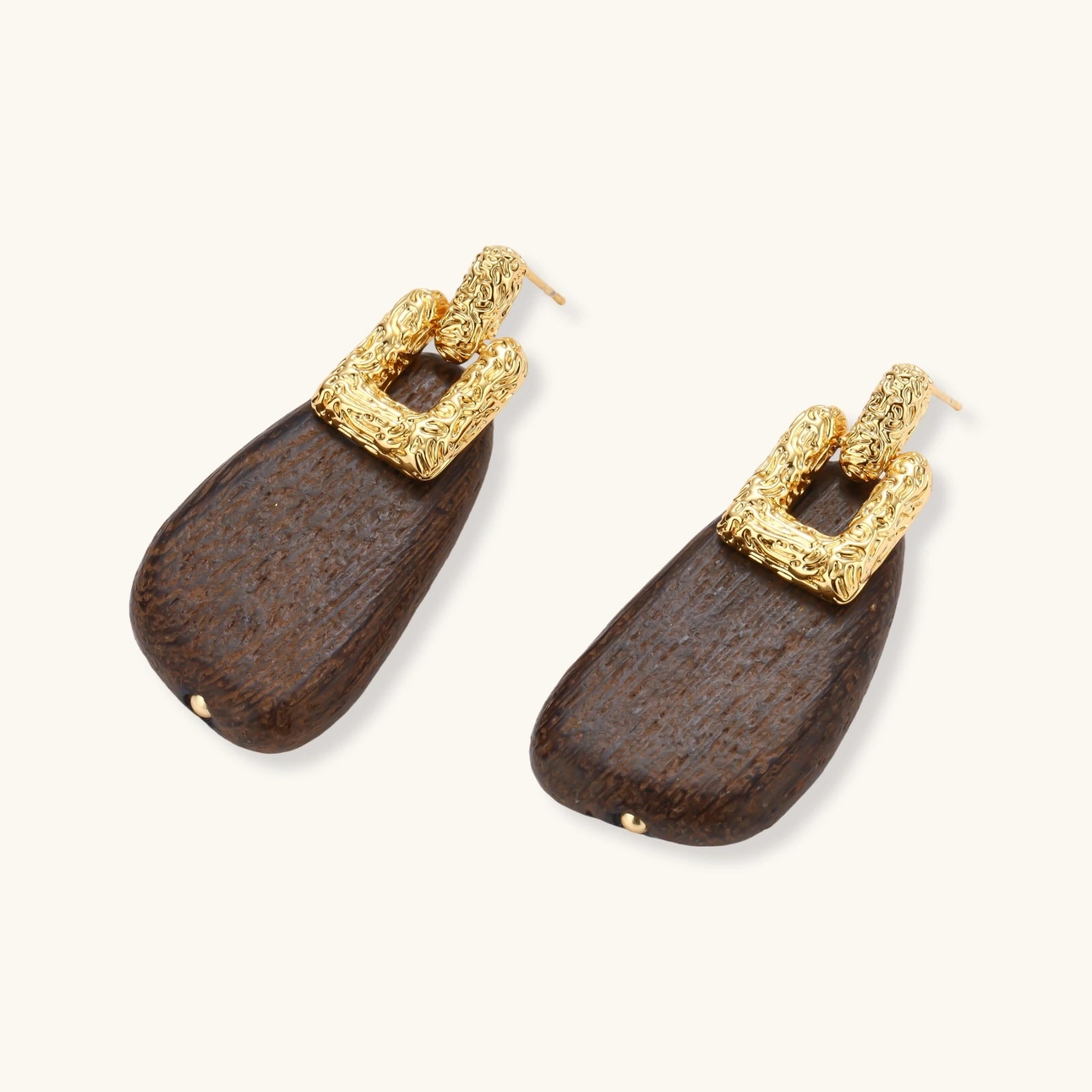 Ornate Wood Drop Earrings | Mila & Co.