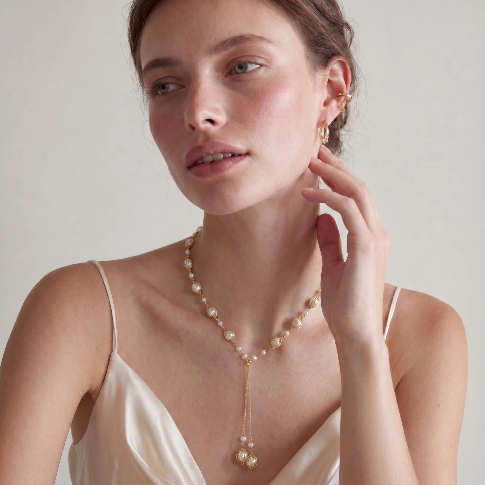 Golden Pearl Lariat | Mila & Co.