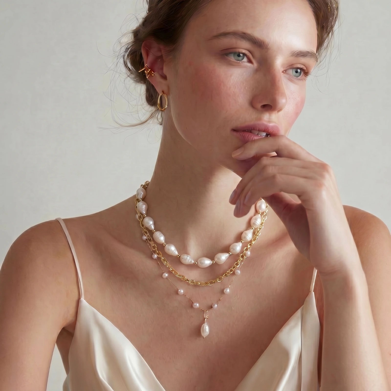 Golden Pearl Layers Necklace | Mila & Co.
