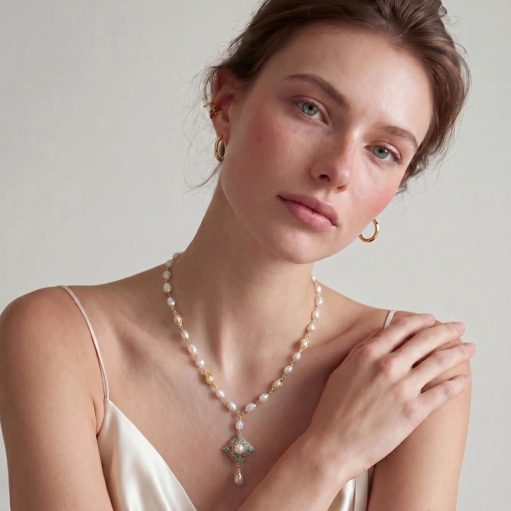 Celestial Pearl Drop Necklace | Mila & Co.