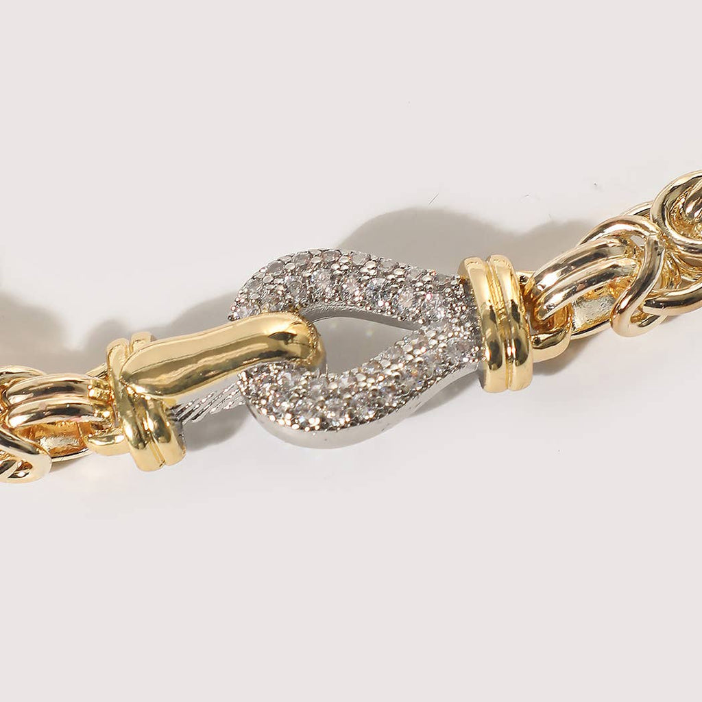 CZ Pave Byzantine Link Bracelet