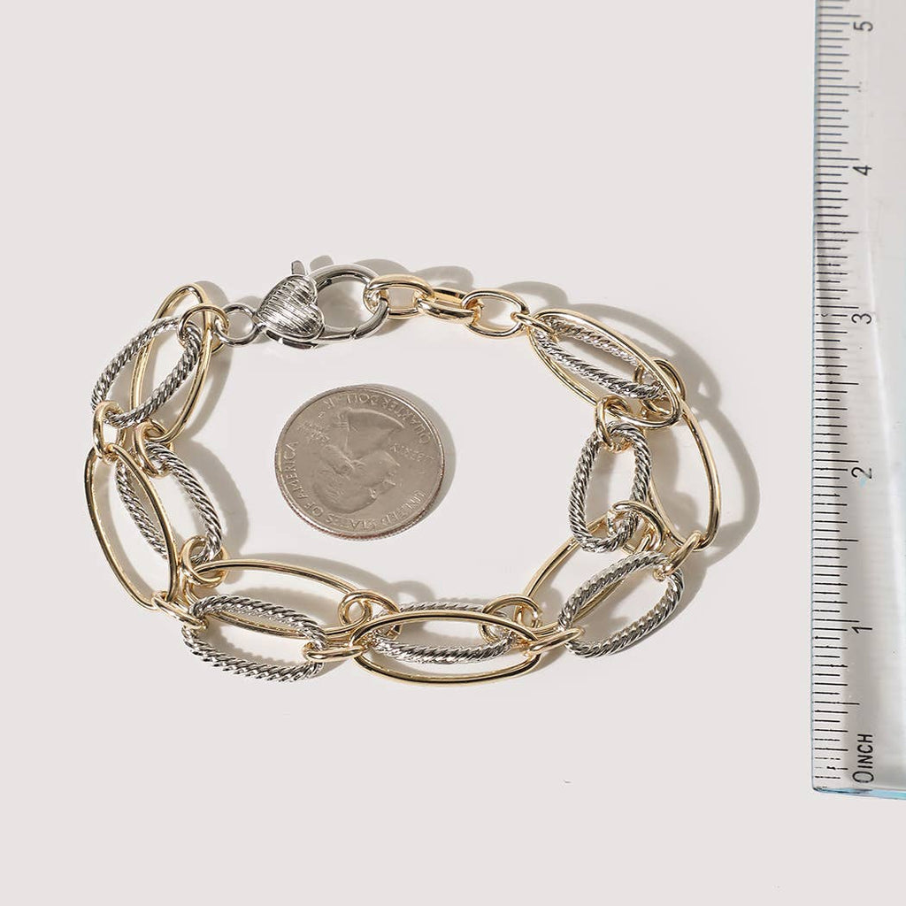 Double Row Cable Link Bracelet