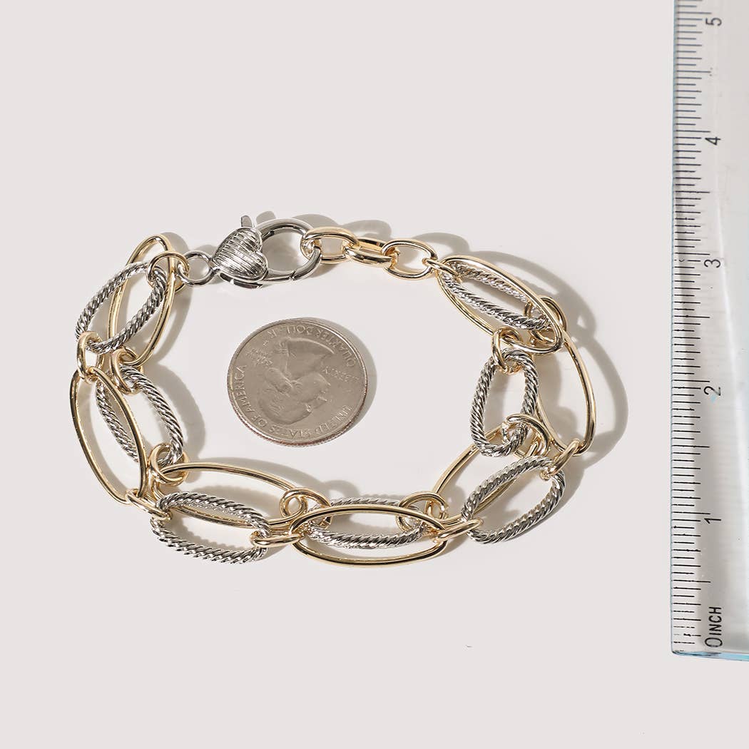 Double Row Cable Link Bracelet