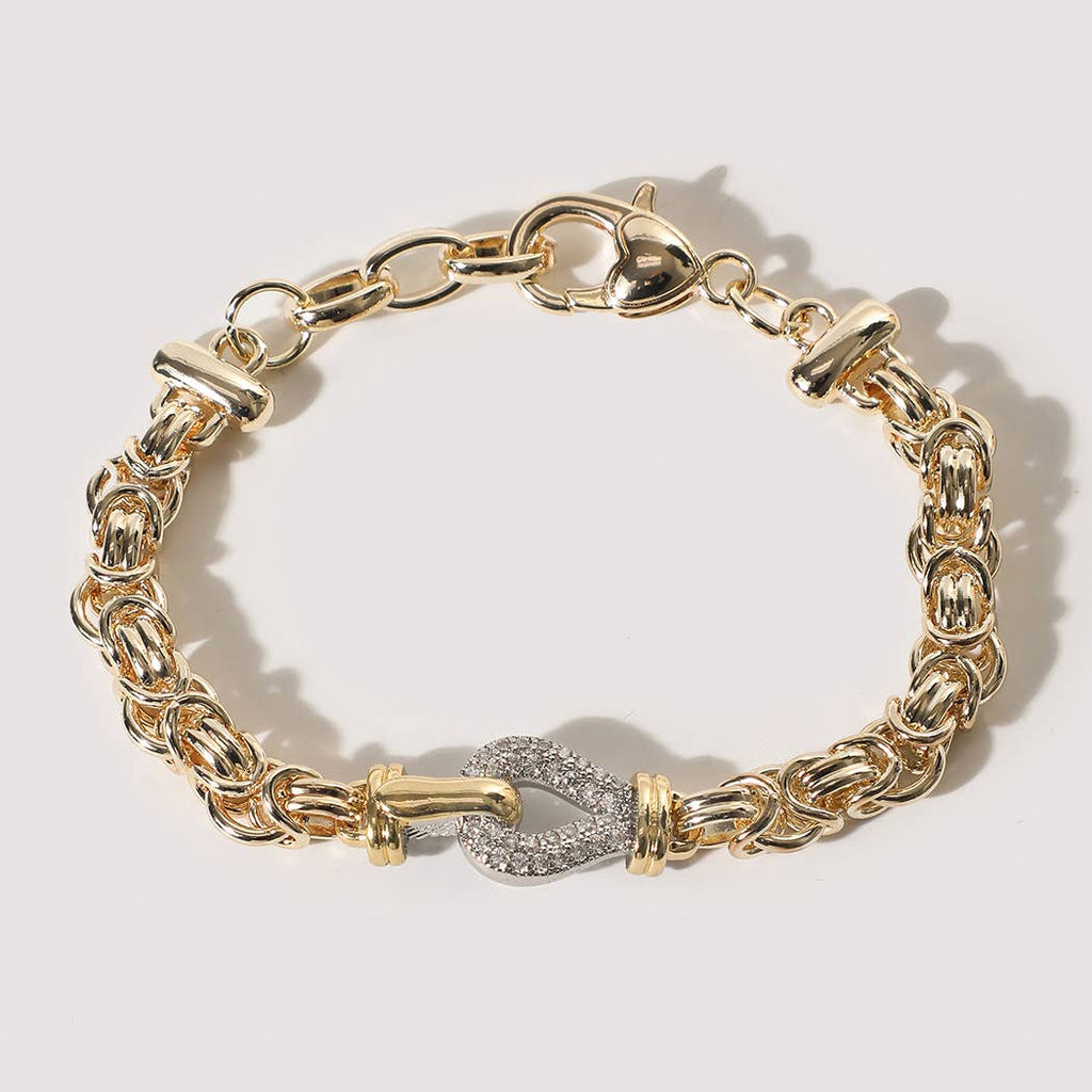CZ Pave Byzantine Link Bracelet