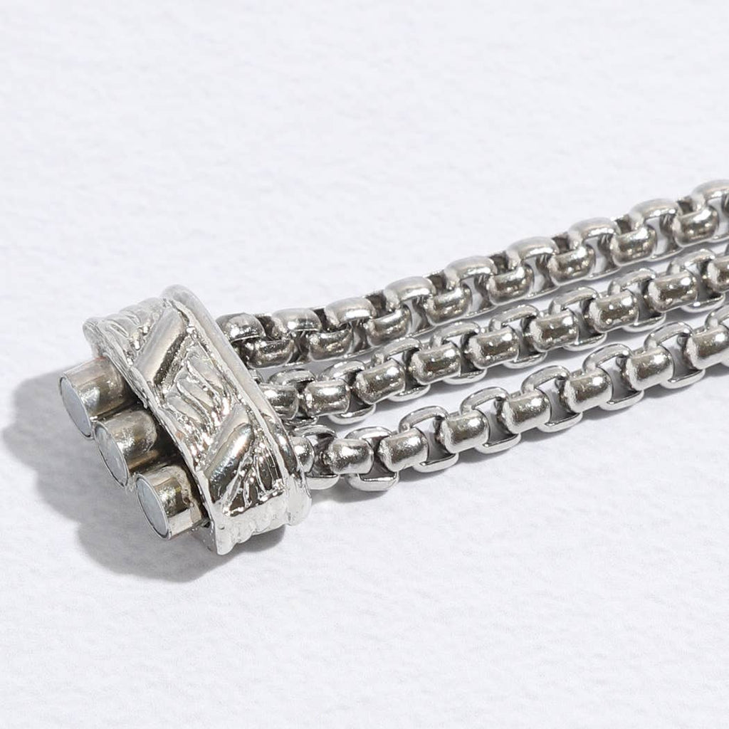 CZ Stone Paved Heart Shape Point Magnetic Bracelet