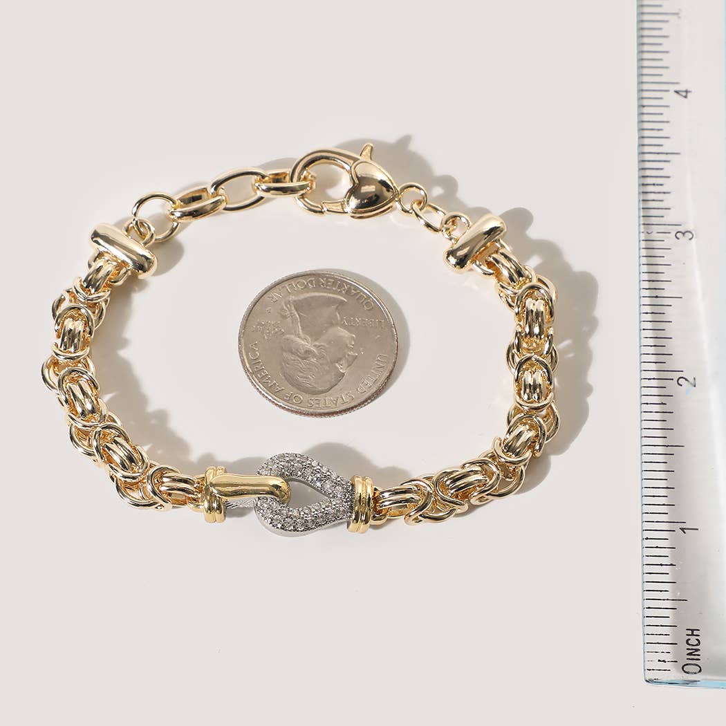 CZ Pave Byzantine Link Bracelet