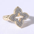 Princess Flower Clover Cubic Zirconia Rings