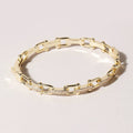 Linked Chain Style Bangle with CZ Buckle Closure